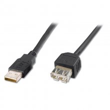Cable USB 2.0 AM/AH Alargador Macho/Hembra 1.8M Negro en PcComponentes