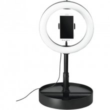 Hama SpotLight FoldUp 102 Anillo de Luz LED con Soporte de Smartphone Negro Reacondicionado en PcComponentes