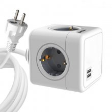 Jocca 1577 Regleta Cubo 4 Tomas + 2 USB 1.5m Blanco en PcComponentes