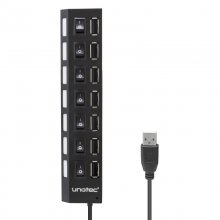 Unotec Hub 7 Portas USB 2.0 com Interruptores Preto en PcComponentes