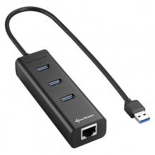 Sharkoon Hub 3 Puertos USB 3.0 + Ethernet en PcComponentes