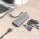 Base para portátil Aisens ASUC-6P029-GR USB-C Dock 6 en 1 aluminio 4K SD MicroSD