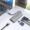 Base para portátil Aisens ASUC-6P029-GR USB-C Dock 6 en 1 aluminio 4K SD MicroSD