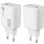 Cargador dispositivos móviles Leotec GaN 65W Ultra Slim 2x USB-C PD 1x USB-A Blanco