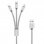 Unotec Cabo 3 em 1 USB para MicroUSB/USB-C/Lightning 1m Cinzento