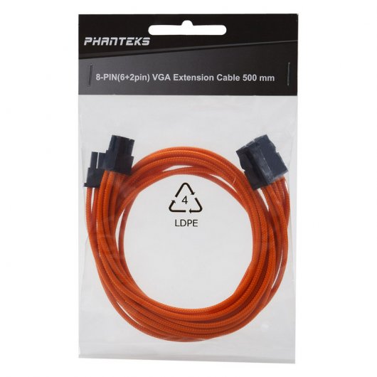 Phanteks CB8V Cable Extensión Tarjeta Gráfica 6+2 Pines Naranja