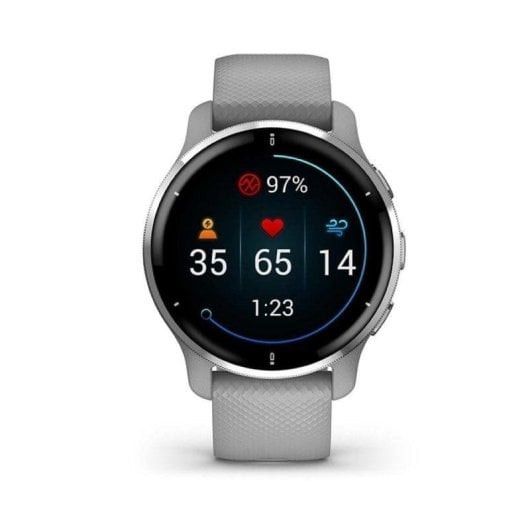 Garmin Venu 2 Plus GPS WiFi Bluetooth NFC 43mm AMOLED Gris Argent Étanche 5ATM SpO2 Pulsomètre