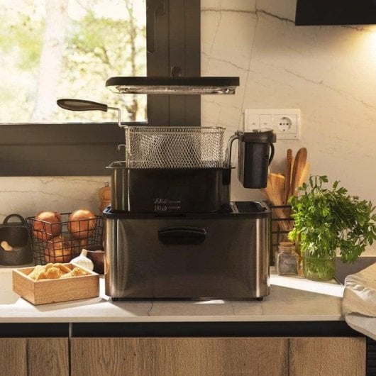Freidora traditionell Cecotec Cleanfry Luxury 4000 Dark 4.2L 3270W Edelstahl Filter