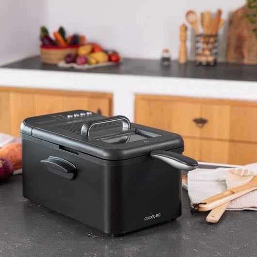 Fritteuse traditionell Cecotec Cleanfry Luxury 3000 Black 3.2L 2400W Edelstahl Fensterventil