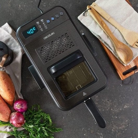 Freidora traditionell Cecotec Cleanfry Luxury 3000 3.2L 2400W Schwarz Edelstahl Filterprogramme