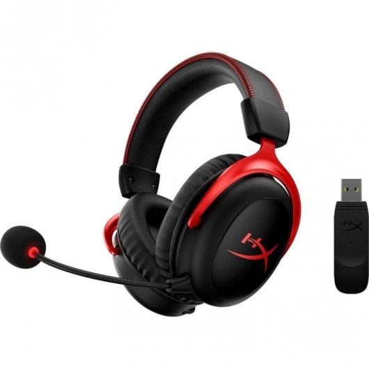 Auricolari HyperX Cloud II Wireless con cancellazione rumore, Gaming 2.4GHz Nero/Rosso