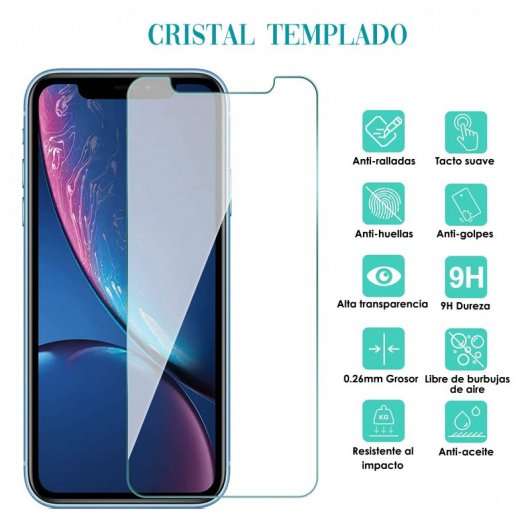 Icoveri Pack Funda Gel Tpu Antigolpes Transparente Cristal Templado