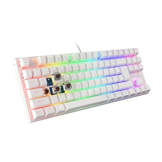 Genesis Thor Tkl Teclado Mec Nico Gaming Rgb Switch Marr N Blanco