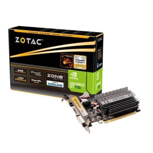 Carte Graphique Zotac GeForce GT 730 2GB GDDR3 PCIe x16 Refroidissement Passif
