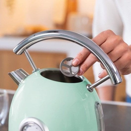 Chaleira elétrica Cecotec ThermoSense 420 Light Green 1,8L 2200W aço inoxidável vintage