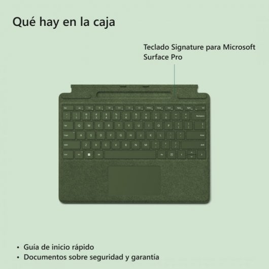 Cover con tasti Microsoft Signature Alcantara Forest per Surface Pro 8/9/X