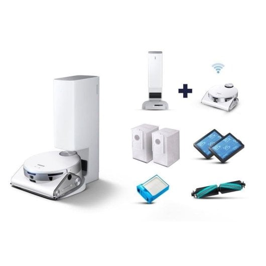 Aspirateurs Robots Samsung JetBot AI+ avec en plus une station de vidage automatique Navigation IA LiDAR 99.999% filtration Caméra Contrôle vocal