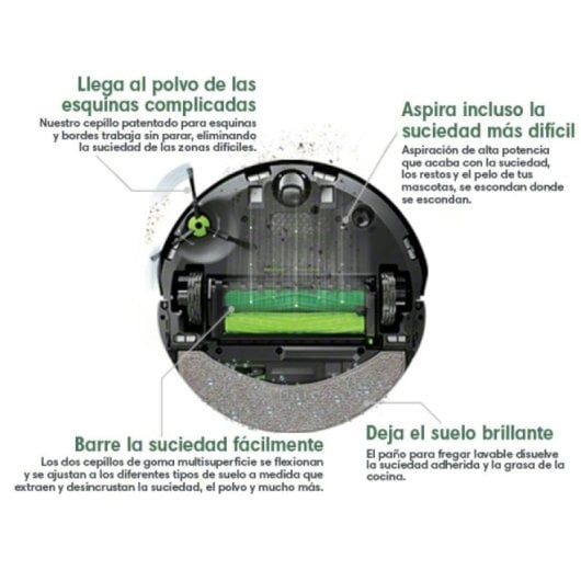Aspirateurs Robots et Laveur iRobot Roomba Combo J7 Plus avec station de vidage automatique Navigation avec caméra Succion puissante Assistant vocal