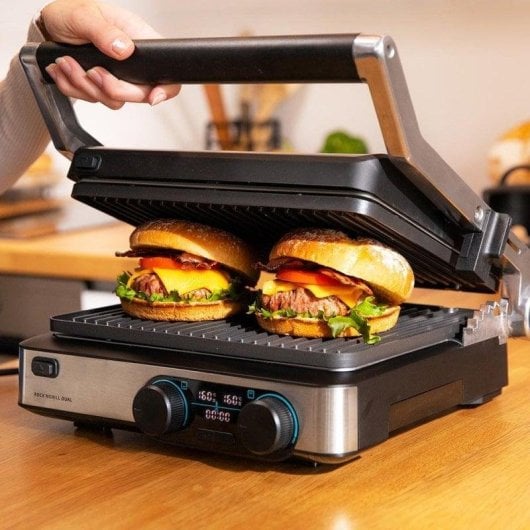 Parrilla elettrica Cecotec Rock’nGrill Dual controllo temperatura dual 2000W apertura 180° piastre rimovibili