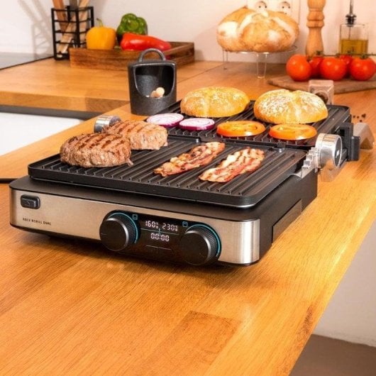 Parrilla elettrica Cecotec Rock’nGrill Dual controllo temperatura dual 2000W apertura 180° piastre rimovibili