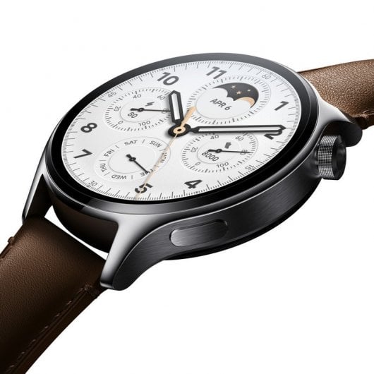 Xiaomi Watch S1 Pro Reloj Smartwatch Plata con Correa de Cuero Marrón