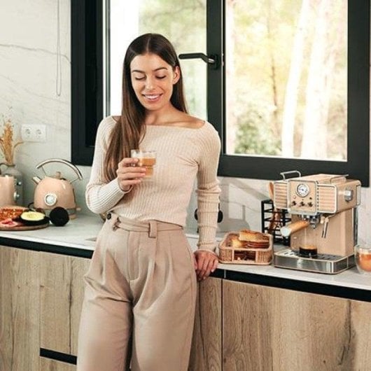 Cafeteira Espresso Cecotec Power Espresso 20 Tradizionale 1,5 L 20 bares vaporizador Light Beige