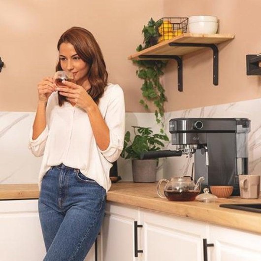 Cafetera Espresso Cecotec Cafelizzia 890 Gray 1,2L 20 bar con vaporizzatore latte