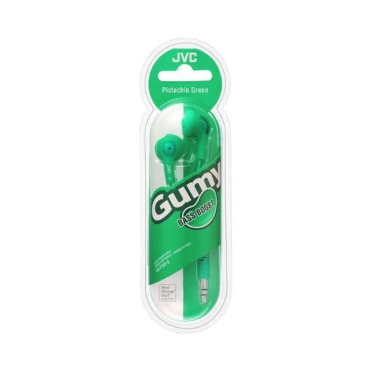 Auriculares JVC HA-F160 com fio jack 3,5 mm para música e uso diário Verdes