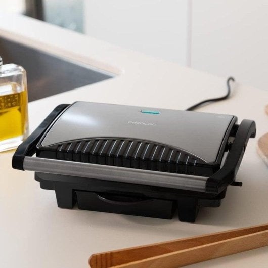 Kontaktgrill Cecotec Rock’nGrill Dark 1000 Antihaft Steinplatte 1000W Höhenverstellbar