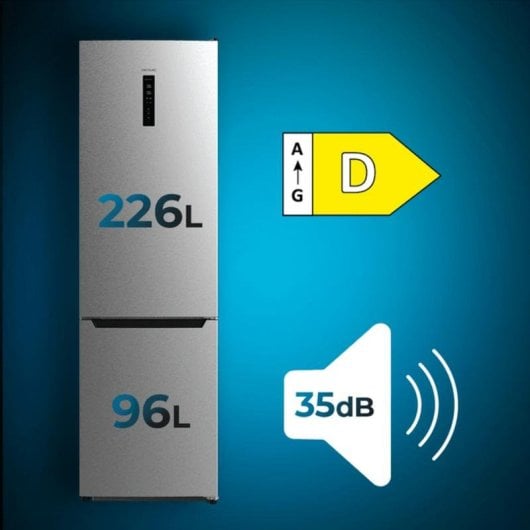 Frigorífico Combi Cecotec Bolero CoolMarket Combi 322 Inox D Total No Frost 185cm 322L D Inox