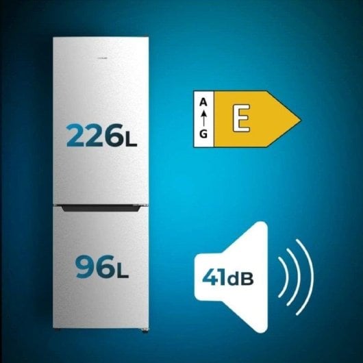 Frigorífico Combi Cecotec Bolero CoolMarket 322 Inox E Total No Frost 185cm 322L E Inox Porta Reversível Alarme