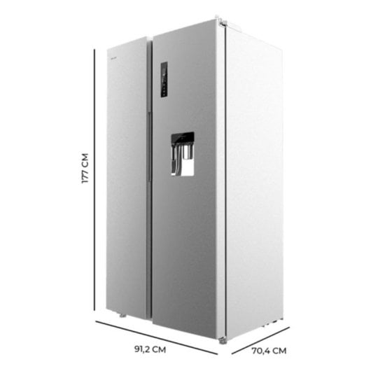 Frigorifero Americano Cecotec Bolero CoolMarket SBS 559 Total No Frost 177cm 559L E Inox Dispenser