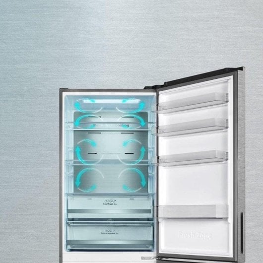 Frigorífico Combi Cecotec Bolero CoolMarket Combi 495 Inox Total No Frost 200cm 495L E Inox