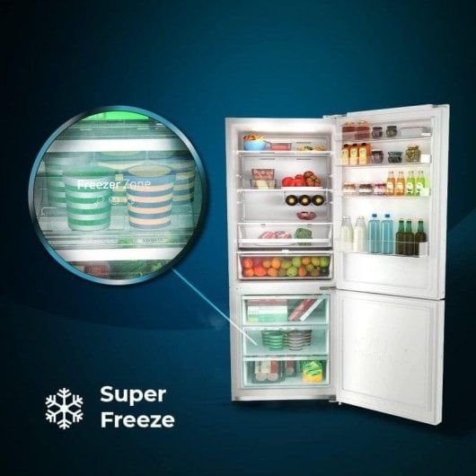 Frigorífico Combi Cecotec Bolero CoolMarket Combi 495 Inox Total No Frost 200cm 495L E Inox