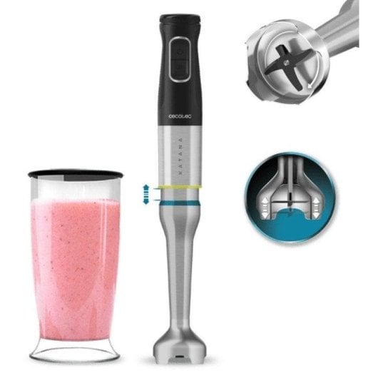 Batidora Cecotec Katana 12 Jar B 1200W 4 lâminas Titanium Turbo 21 velocidades