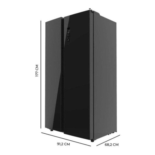 Frigorífico Americano Cecotec Bolero CoolMarket SBS 550 Glass Total No Frost 177cm 550L E Preto