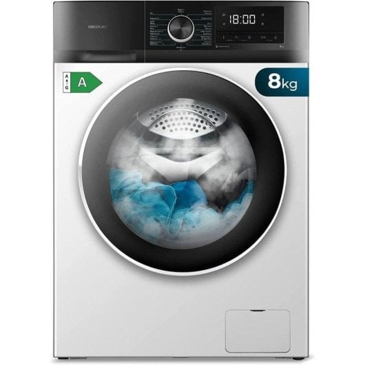 Máquina de Lavar Roupa Cecotec Bolero DressCode 8500 Inverter 8 kg 1400 rpm A Branco Display Vapor