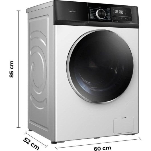 Máquina de Lavar Roupa Cecotec Bolero DressCode 8500 Inverter 8 kg 1400 rpm A Branco Display Vapor