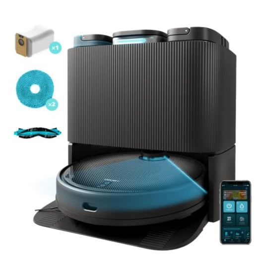 Aspirador Robô com Mopa Cecotec Conga 11090 Spin Revolution Home&Wash Com Esvaziamento Automatico Navegação Laser 5.000 Pa