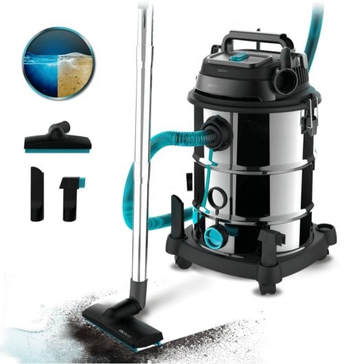 Cecotec Conga Rockstar Wet & Dry Steel Pro Aspirador de Sólidos y Líquidos 1600W