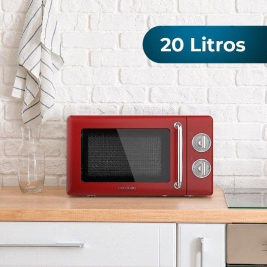Micro-ondes Cecotec 01705 20L 700W Décongélation Design Rétro Rouge