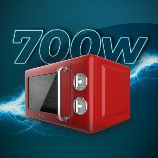 Micro-ondes Cecotec 01705 20L 700W Décongélation Design Rétro Rouge