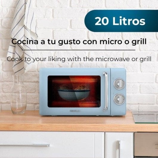 Microonde Cecotec ProClean 3110 Retro 20L 700W con Grill Timer Meccanico