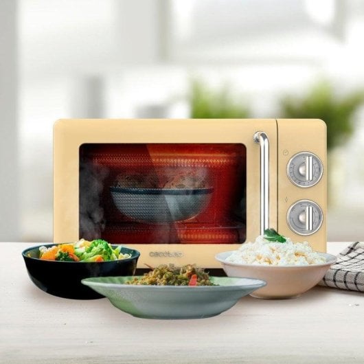 Microonde Cecotec 01708 20L 700W con Grill Design Retrò Beige