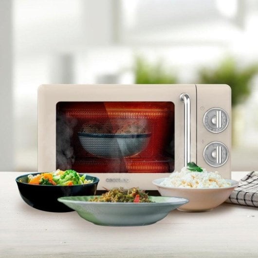 Microonde Cecotec 01709 20L 700W con Grill Design Retrò Beige