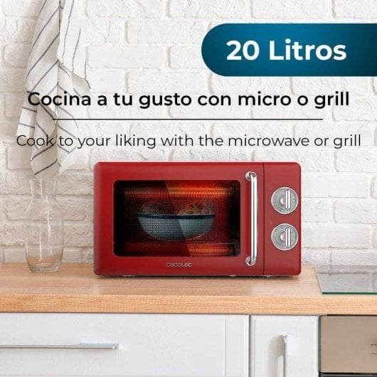 Mikrowelle Cecotec 01710 20L 700W mit Grill Retro-Design Edelstahl