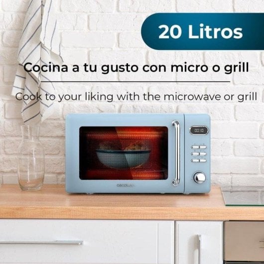 Microonde Cecotec ProClean 3110 Retro Blue 20L 700W con Grill Programmi Automatici