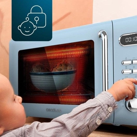 Microonde Cecotec ProClean 3110 Retro Blue 20L 700W con Grill Programmi Automatici