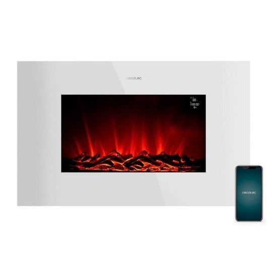 Chimenea Cecotec ReadyWarm 3590 Flames Connected White 35" WiFi 2000 W Blanco