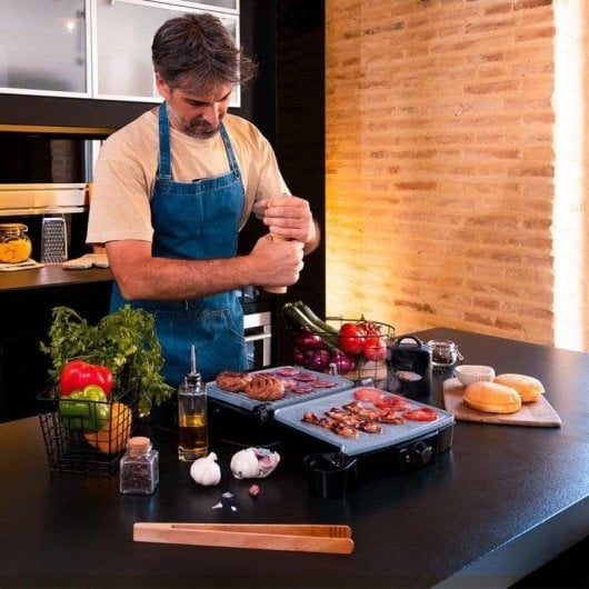 Kontaktgrill Cecotec Rock’nGrill 2000 Stone Ceramic Mix&Grill 2000W Antihaft